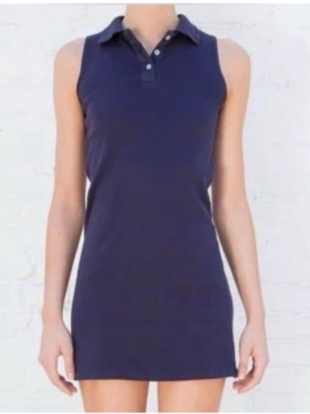 Brandy Melville Sleeveless Polo Dress in Navy